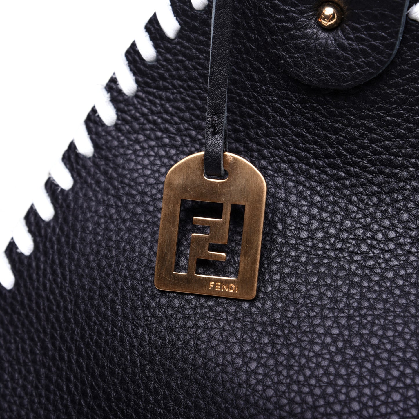 Grained Calfskin Large Devil Trapezio Tote Black