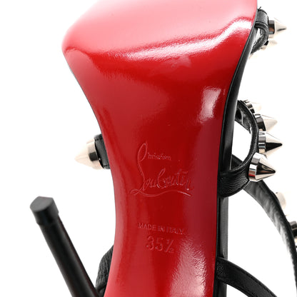 Christian Louboutin Calfskin Spikita Slingback 100 Stiletto Pumps 35.5 Black Silver 7 of 8