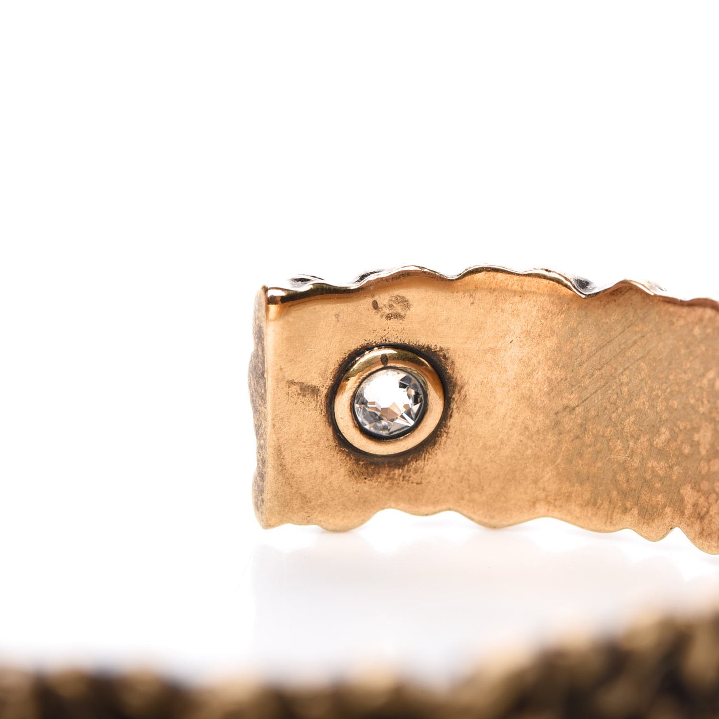 Metal Lion Mane Cuff Bracelet Aged Gold