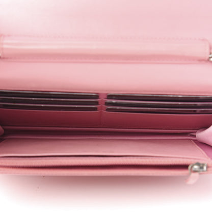Chanel Lambskin Camellia Embossed Wallet On Chain WOC Pink 5 of 12