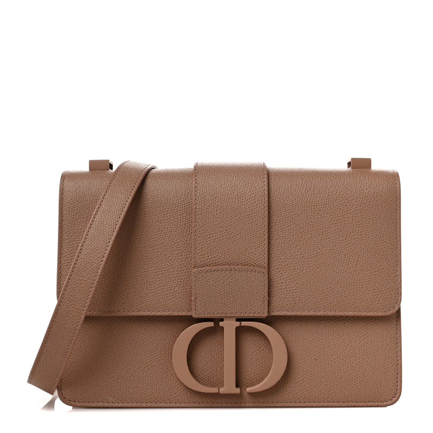Ultra Matte Grained Calfskin 30 Montaigne Flap Bag Blush