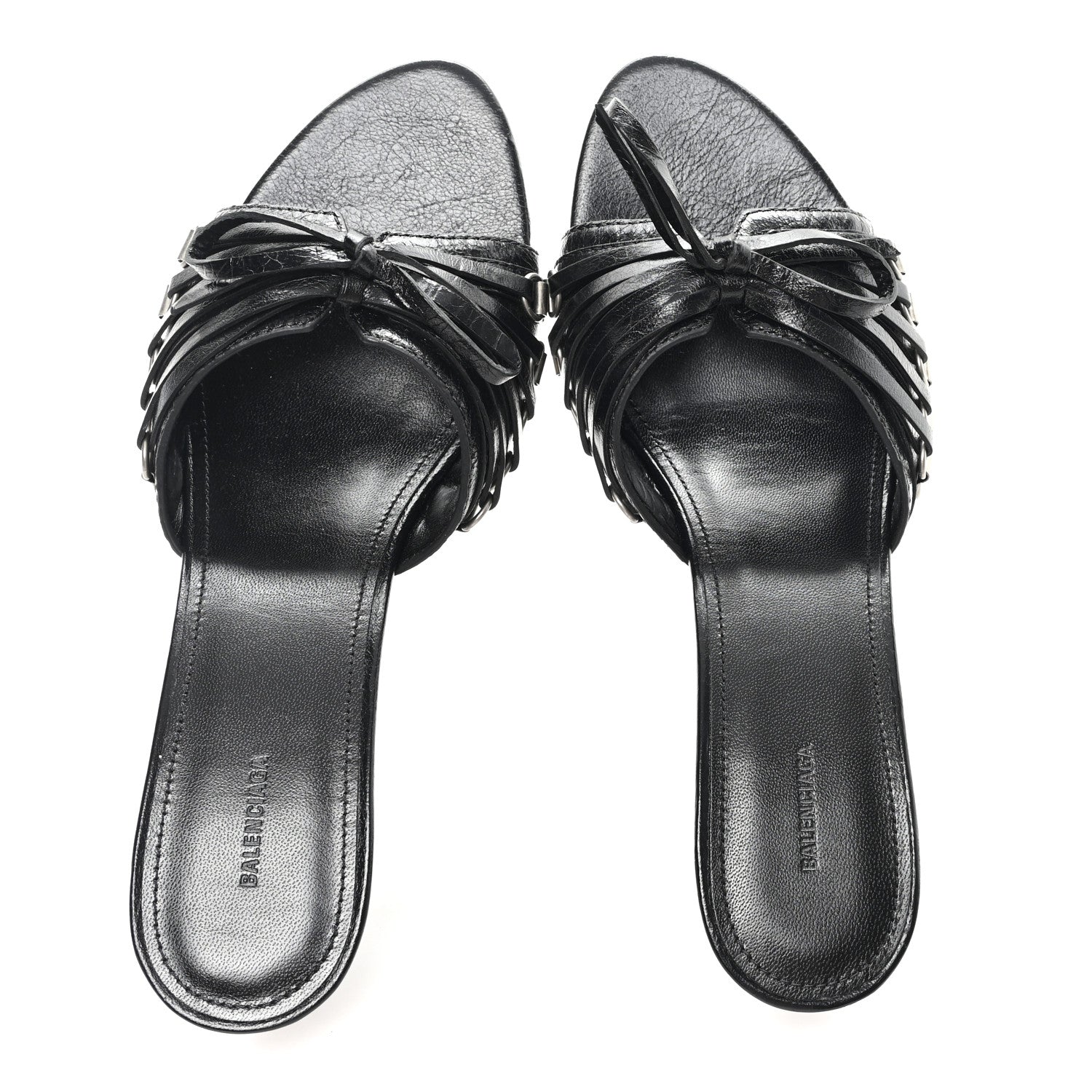 Balenciaga Agneau Arena Cagole Bow 70mm Sandals 38 Black 2 of 10
