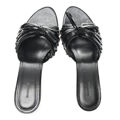 Balenciaga Agneau Arena Cagole Bow 70mm Sandals 38 Black 2 of 10