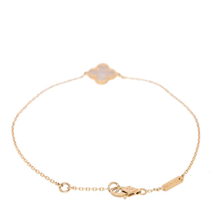Van Cleef & Arpels 18K Yellow Gold Mother of Pearl Sweet Alhambra Bracelet 2 of 5