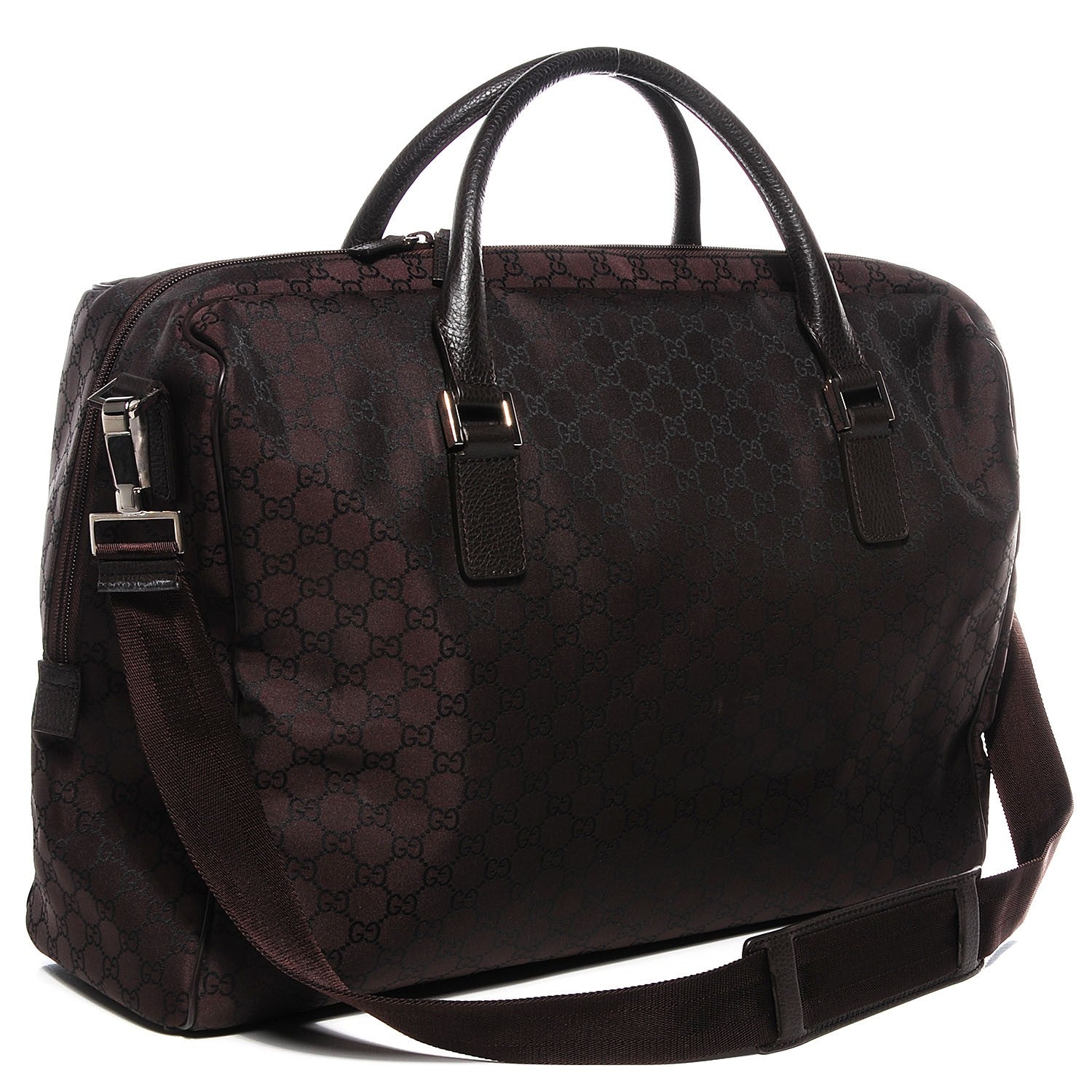 Gucci Nylon Monogram Large Carry On Duffle Dark Brown 2 of 10
