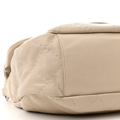 Chanel Glazed Calfskin XL On The Road Flap Ivory 9 of 15