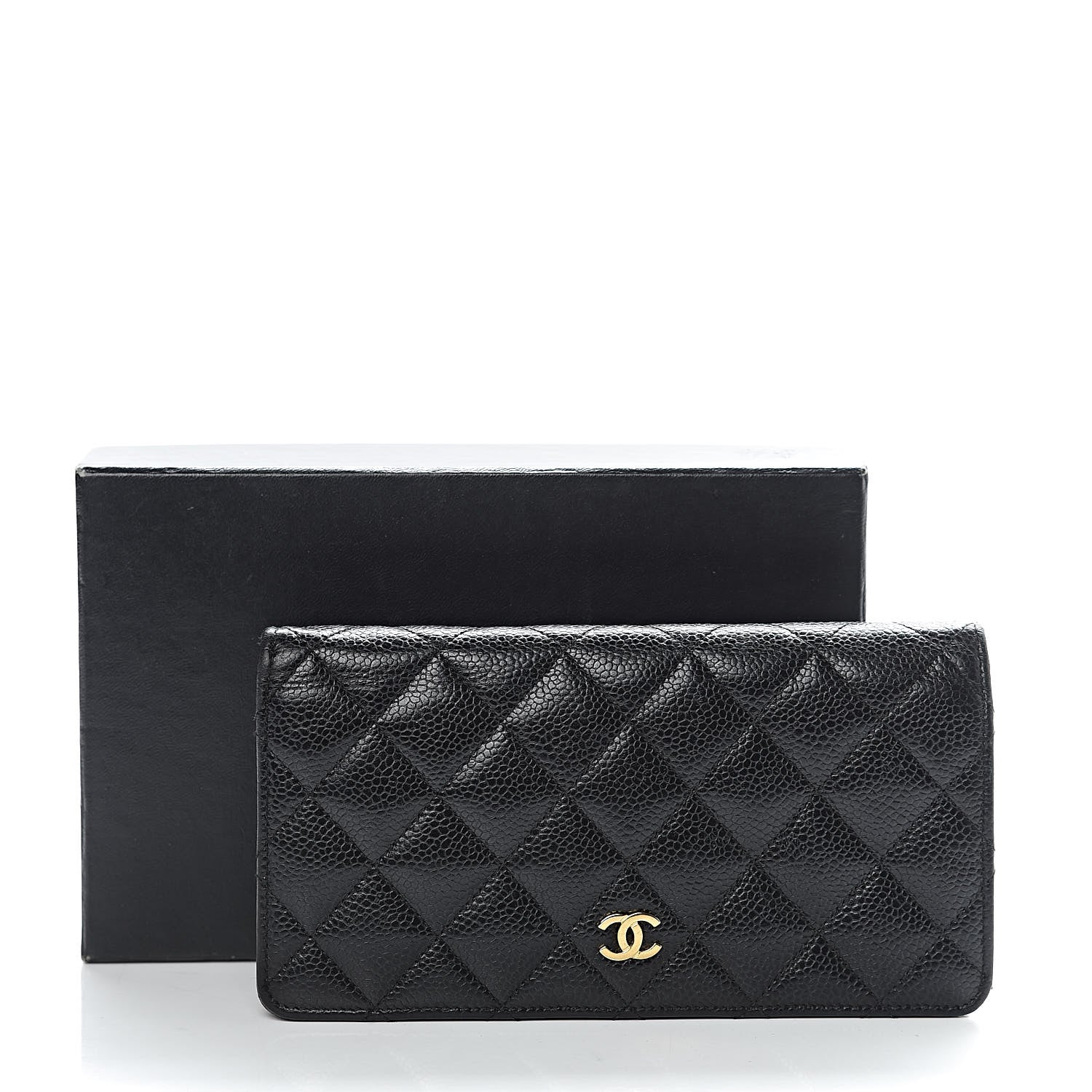 Chanel Caviar Quilted Yen Wallet Black 10 of 10
