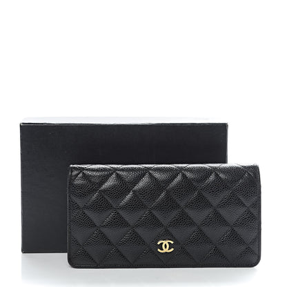Chanel Caviar Quilted Yen Wallet Black 10 of 10