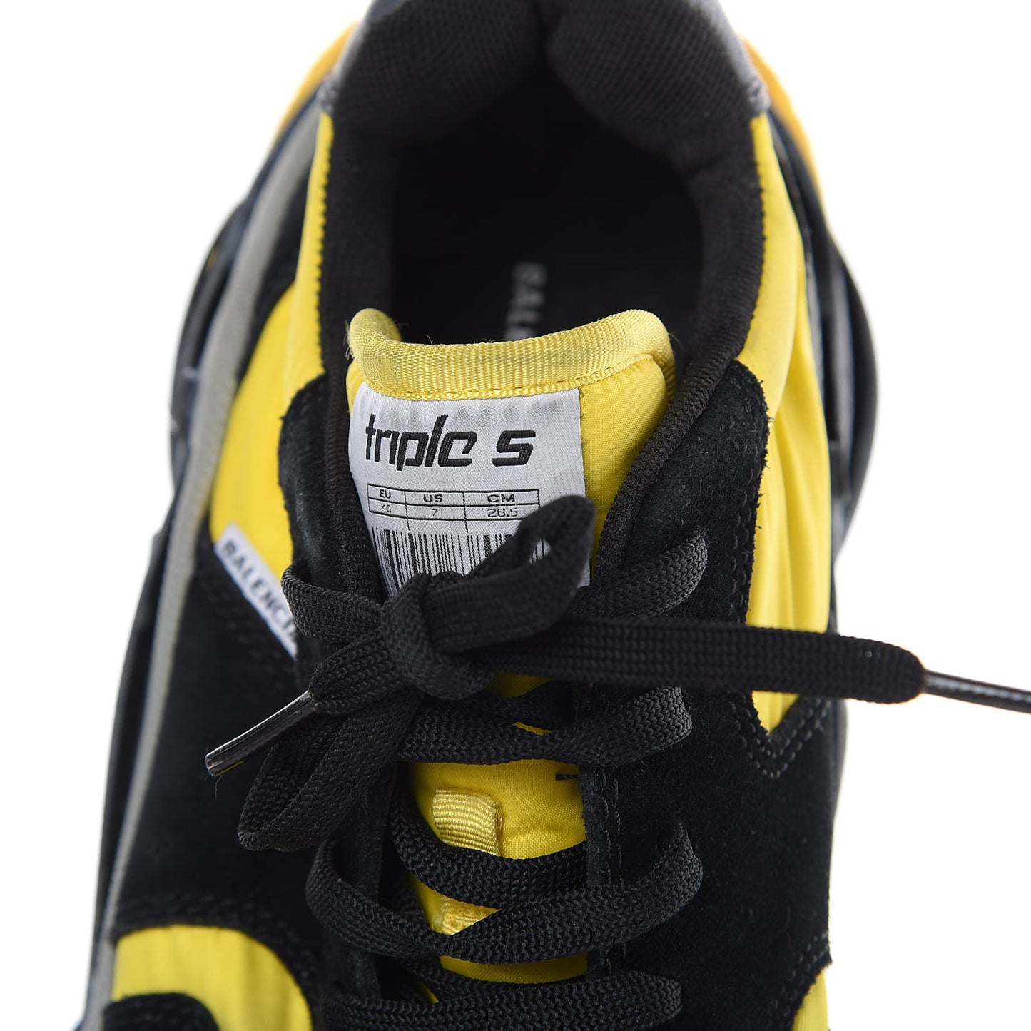 Nylon Suede Mens Triple S 2.0 Sneakers 40 Black Jaune Gris