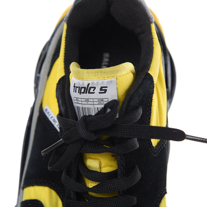 Balenciaga Nylon Suede Mens Triple S 2.0 Sneakers 40 Black Jaune Gris 9 of 9