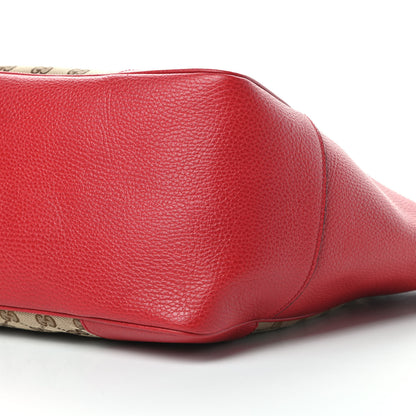 Gucci Monogram Bree Zippered Tote Beige Red 10 of 10