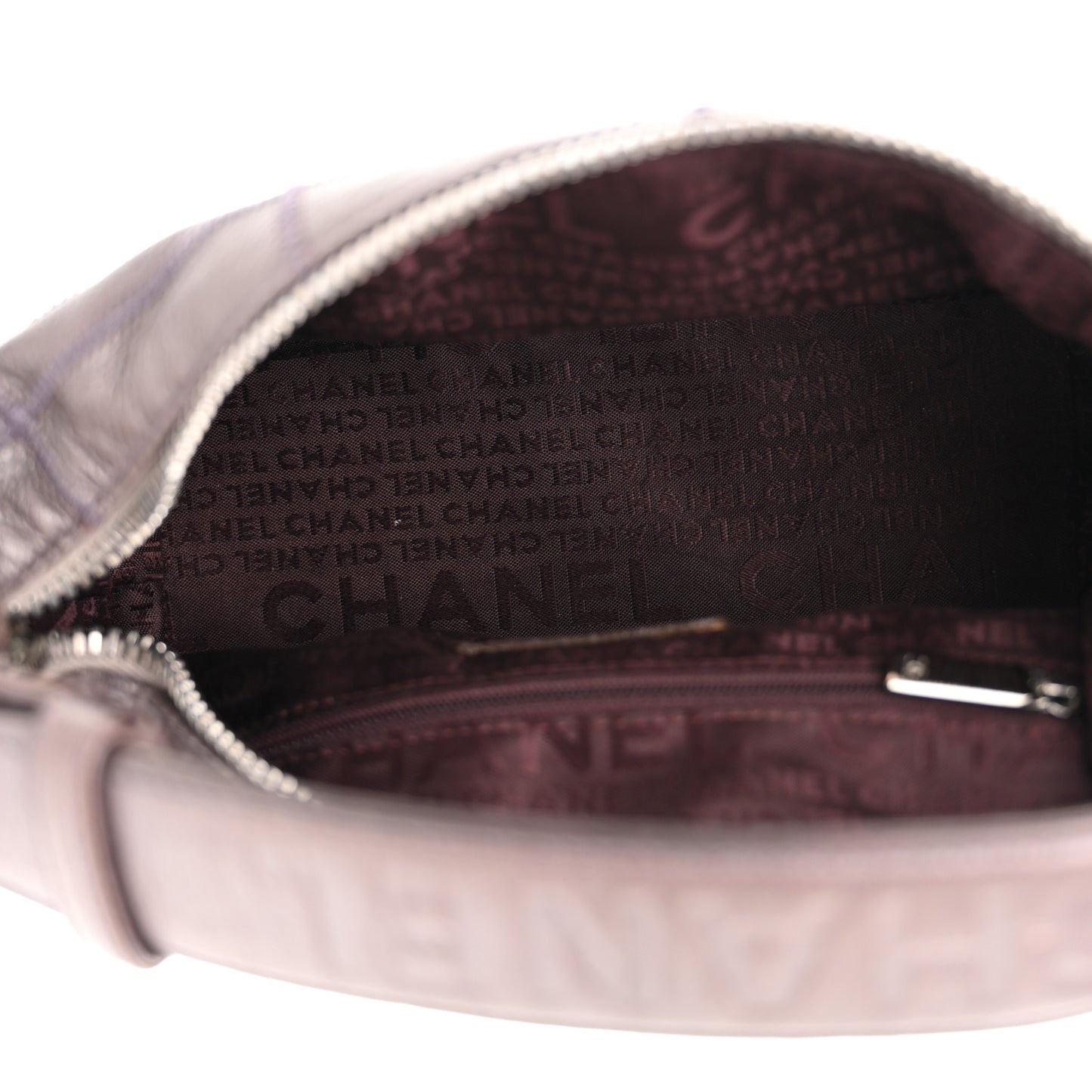 Metallic Caviar Square Stitched Bag Purple