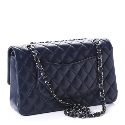 Chanel Lambskin Quilted Medium Double Flap Dark Blue 4 of 12