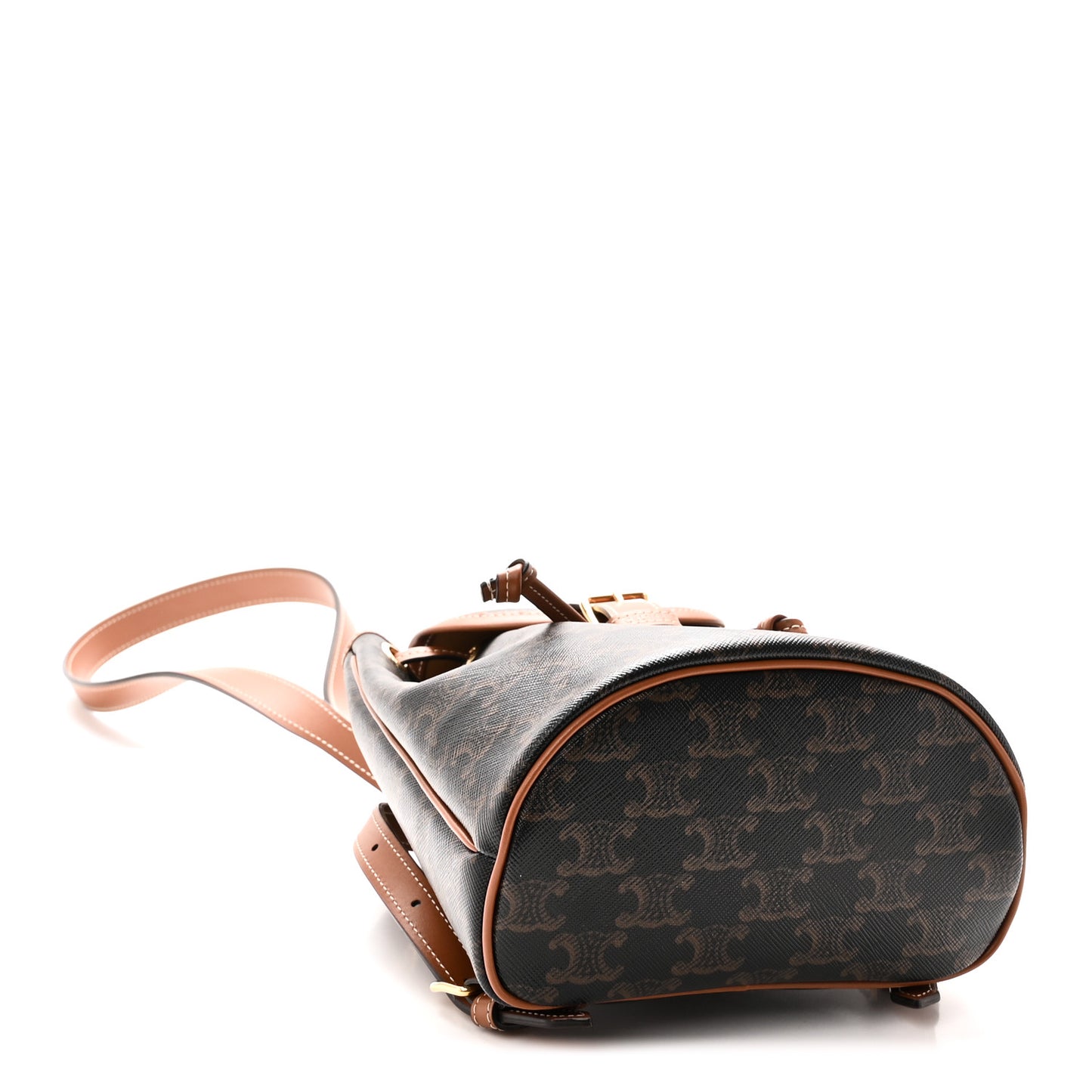 Triomphe Canvas Calfskin Mini Folco Backpack Tan