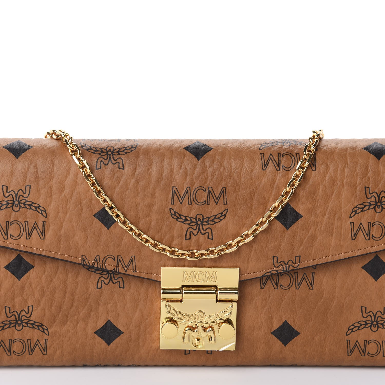MCM Visetos Large Patricia Wallet On Chain Cognac 9 of 10
