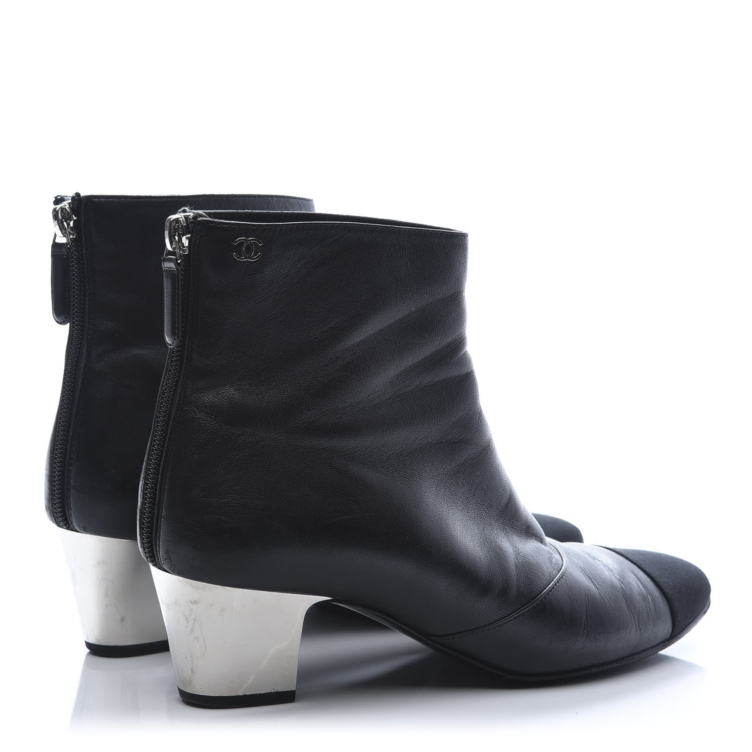 Chanel Calfskin Ankle Boots 38 Black 5 of 8