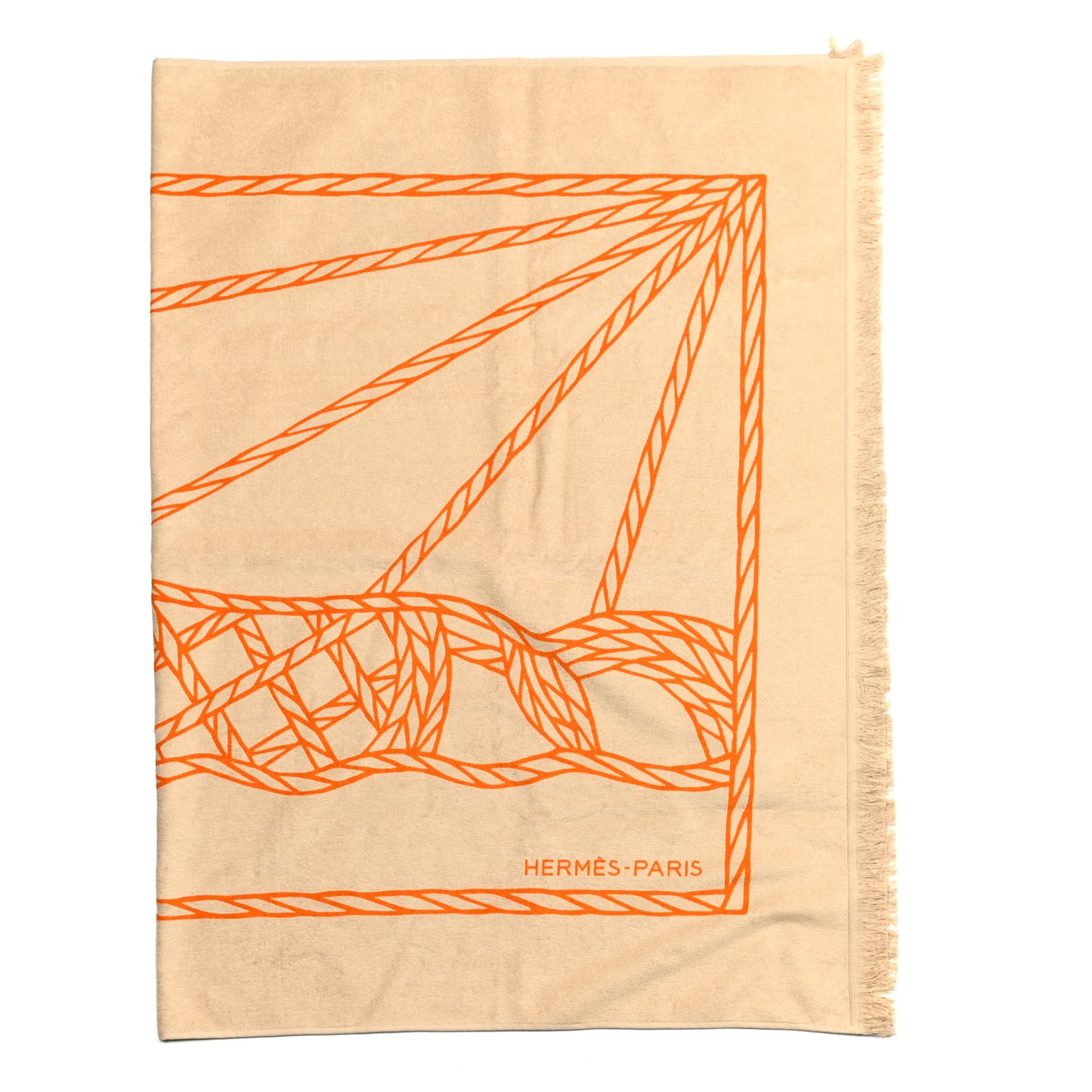 Cotton Terry Yachting Tattoo Cheval A L'eau Beach Towel Sable