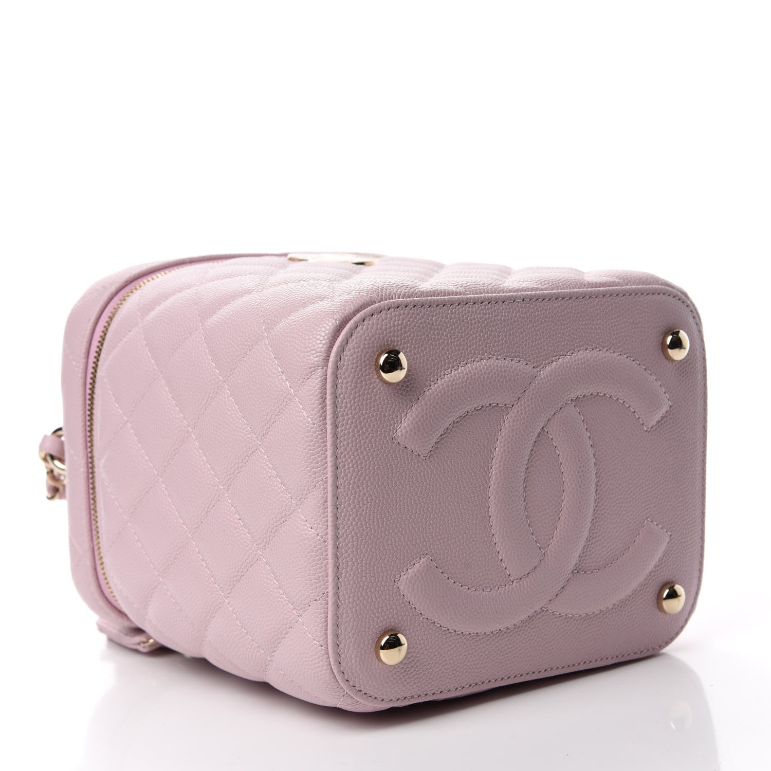 Chanel Caviar Quilted Small Top Handle Vanity Case With Chain Light Pink 4 of 11