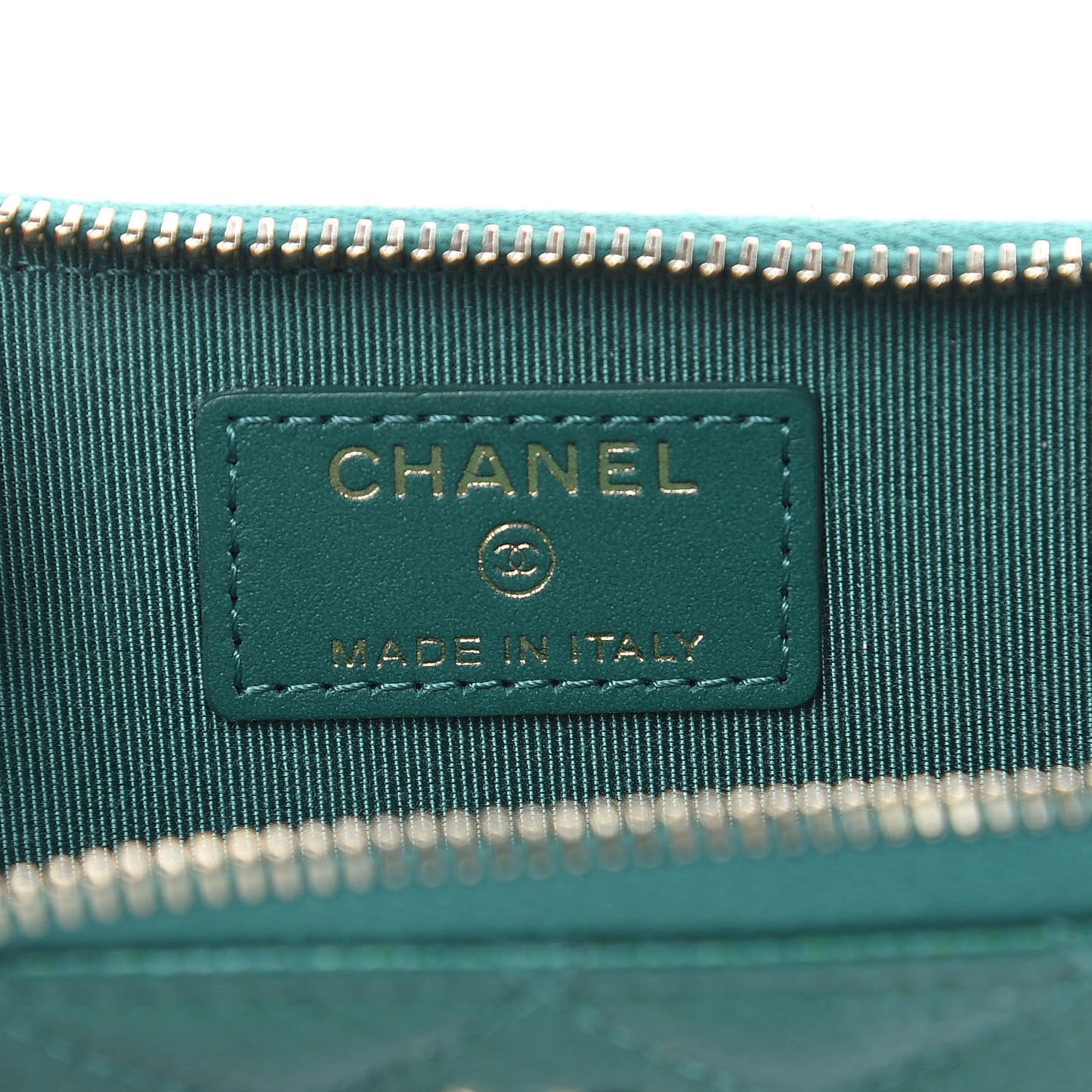 Metallic Caviar Quilted Key Holder Case Green