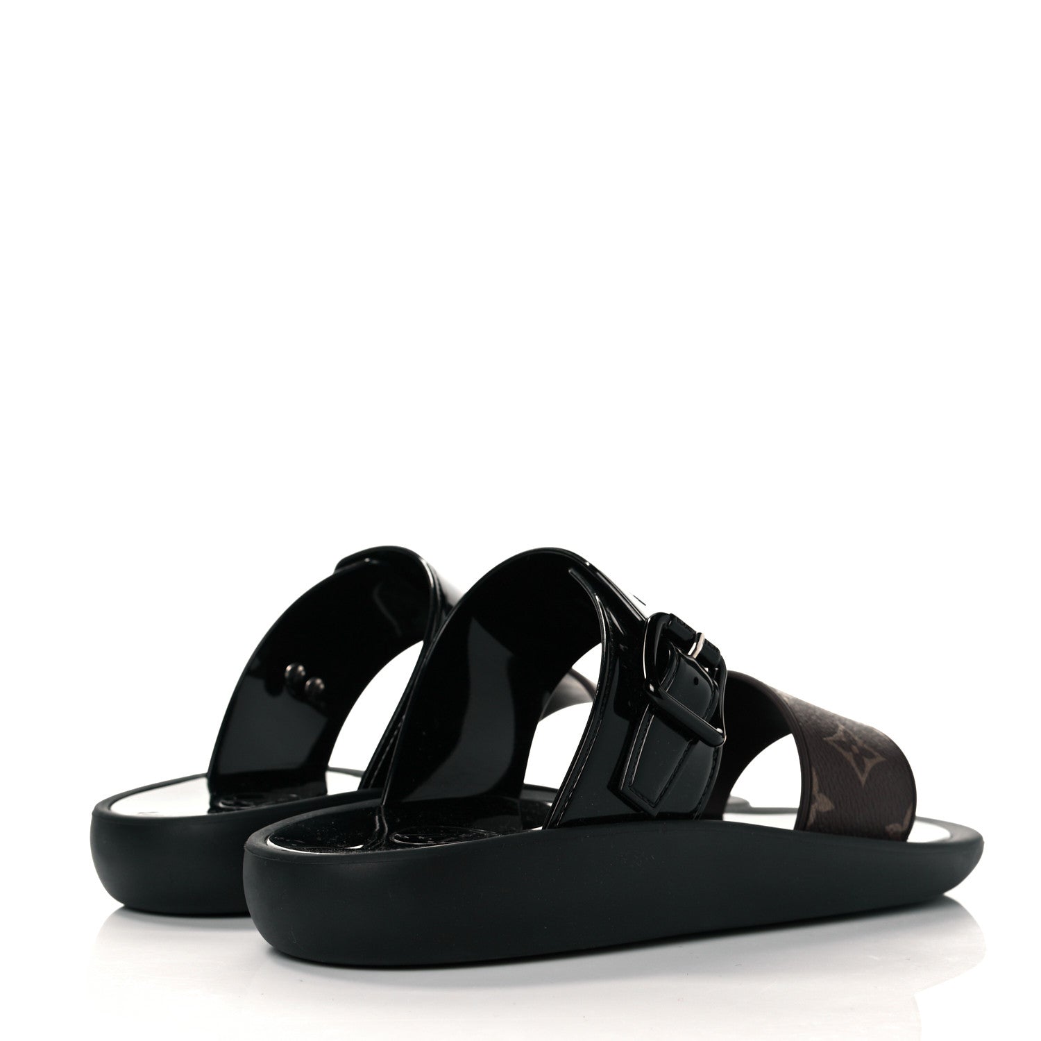 Louis Vuitton Monogram Sunbath Flat Mule Sandals 37 Black 4 of 9