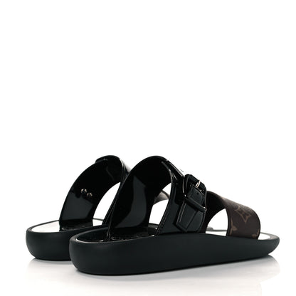 Louis Vuitton Monogram Sunbath Flat Mule Sandals 37 Black 4 of 9
