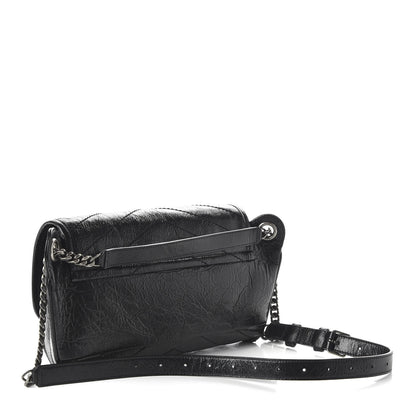 Saint Laurent Crinkled Calfskin Matelasse Monogram Niki Body Bag Black 3 of 9