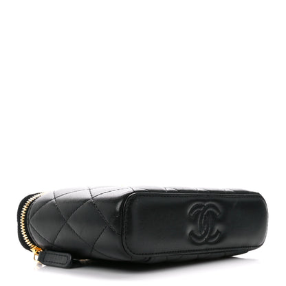 Chanel Lambskin Quilted Resin Vanity Case With Chain Black 4 of 12