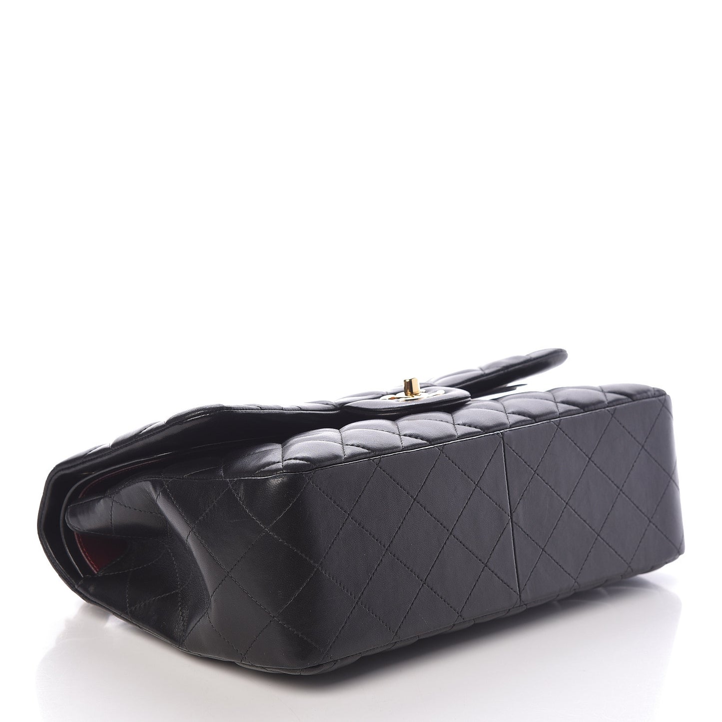 Lambskin Quilted Jumbo Double Flap Black