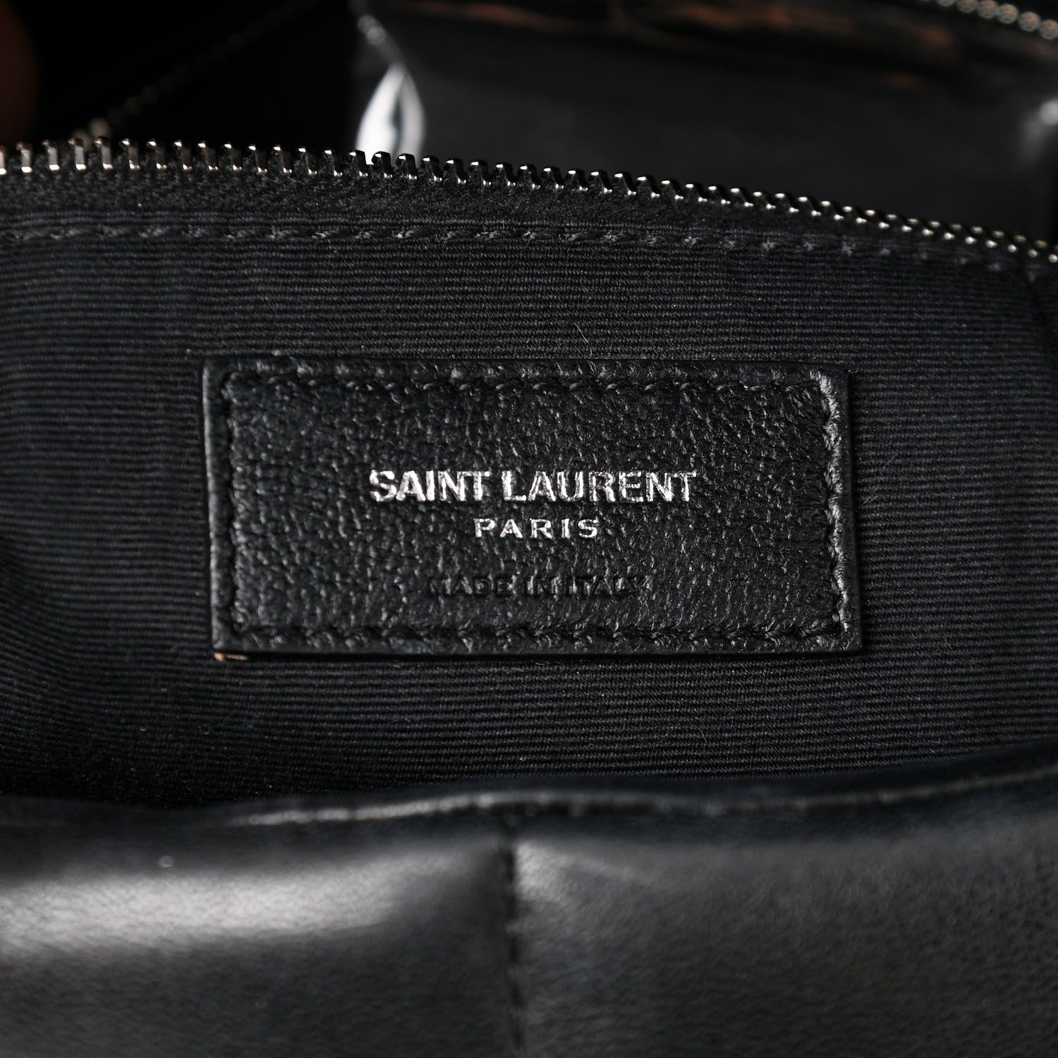 Saint Laurent Lambskin Quilted Medium Loulou Puffer Monogram Chain Satchel Black 6 of 13