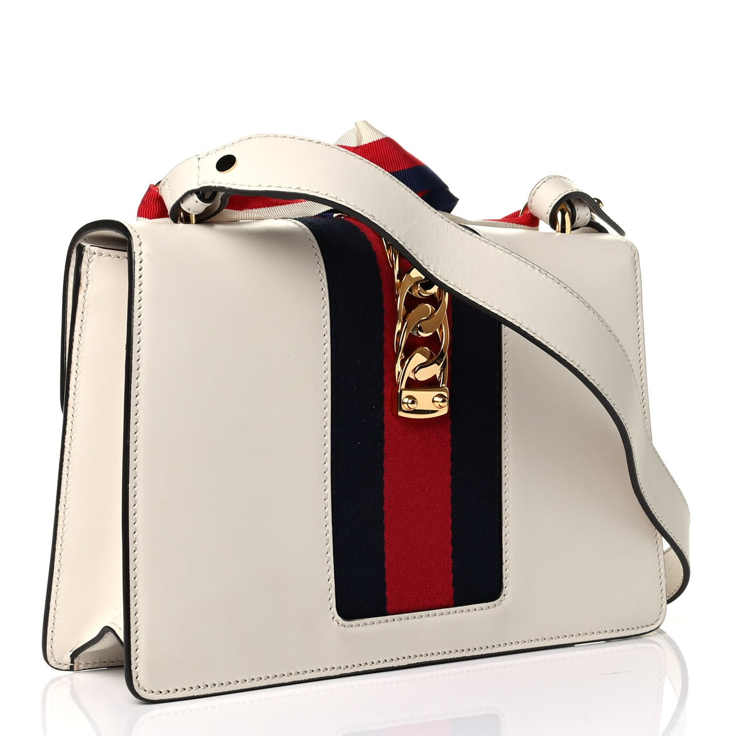 Calfskin Small Sylvie Shoulder Bag Off White