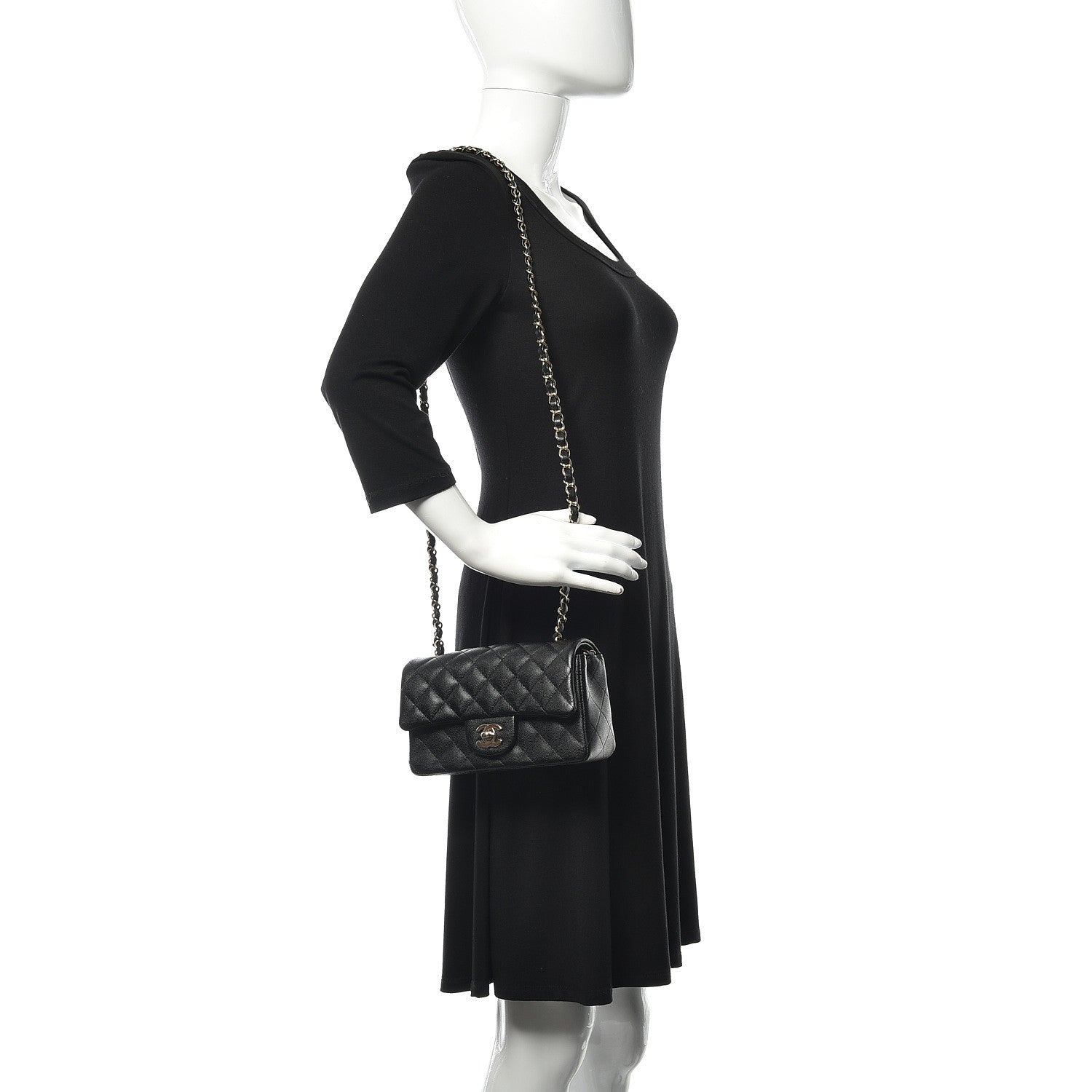 Chanel Caviar Quilted Mini Rectangular Flap Black 2 of 11