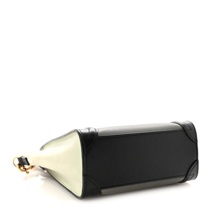Celine Baby Grained Calfskin Nano Tri-Color Luggage Zinc Almond 4 of 9