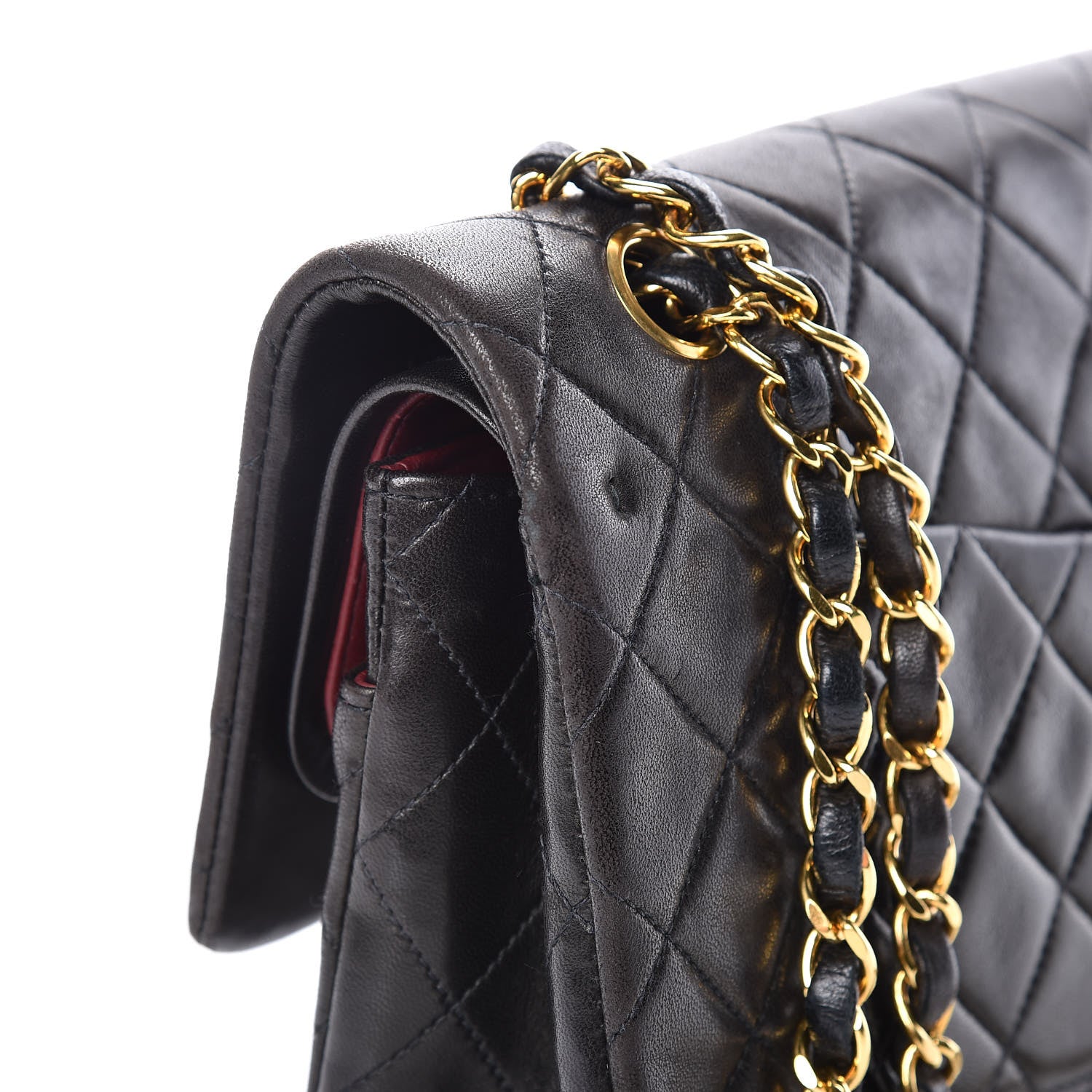 Chanel Lambskin Quilted Medium Double Flap Black 12 of 19
