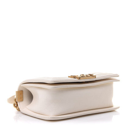 Chanel Caviar Quilted Small Boy Flap White 3 of 9