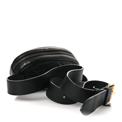Gucci Calfskin Matelasse GG Marmont Belt Bag 105 42 Black 3 of 12