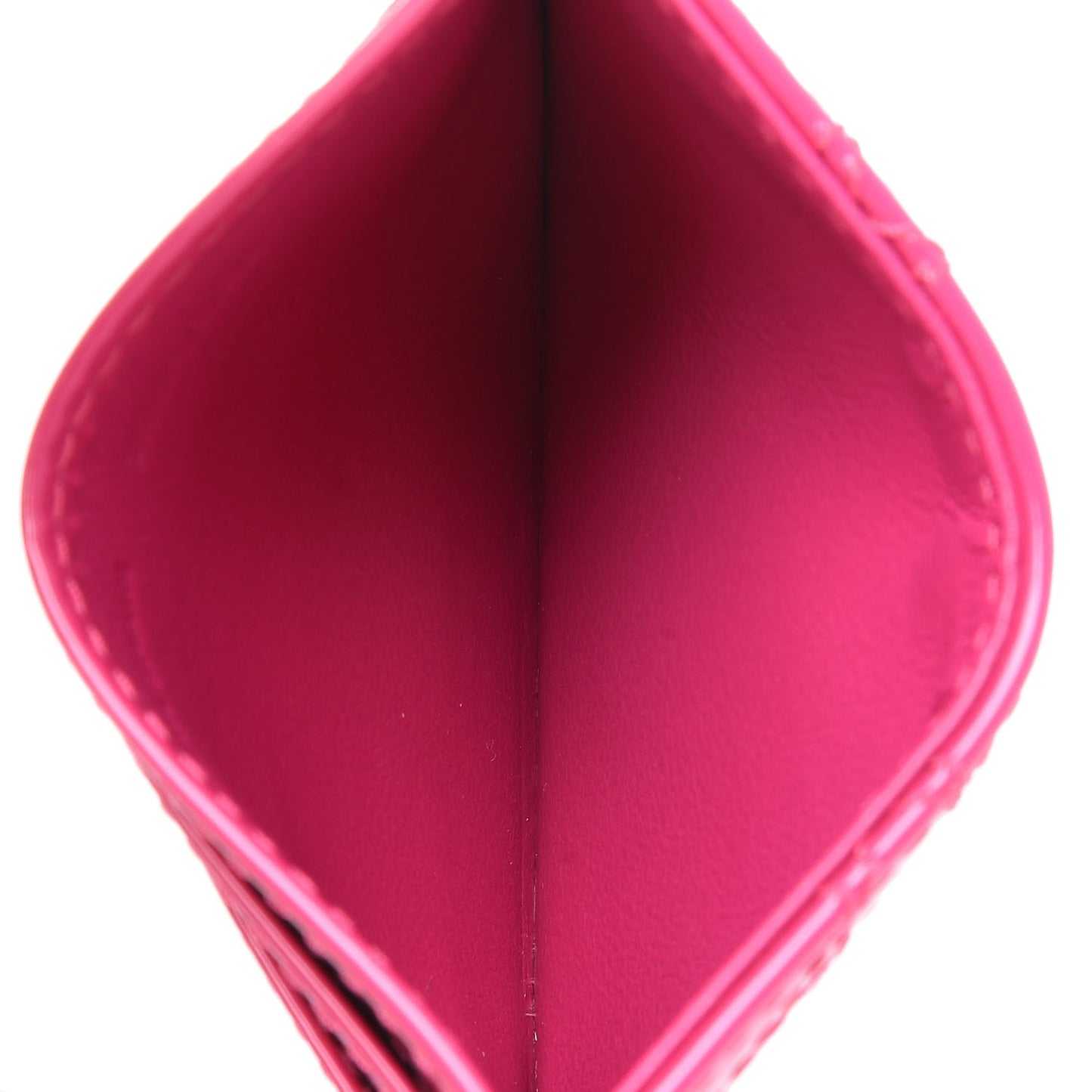 Patent Cannage Lady Dior Card Holder Magenta