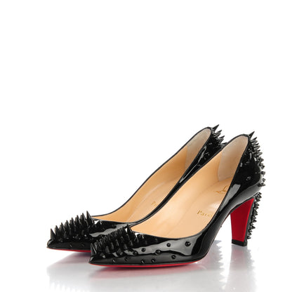 Christian Louboutin Patent Goldopump Spikes 70 Pumps 35.5 Black 3 of 7
