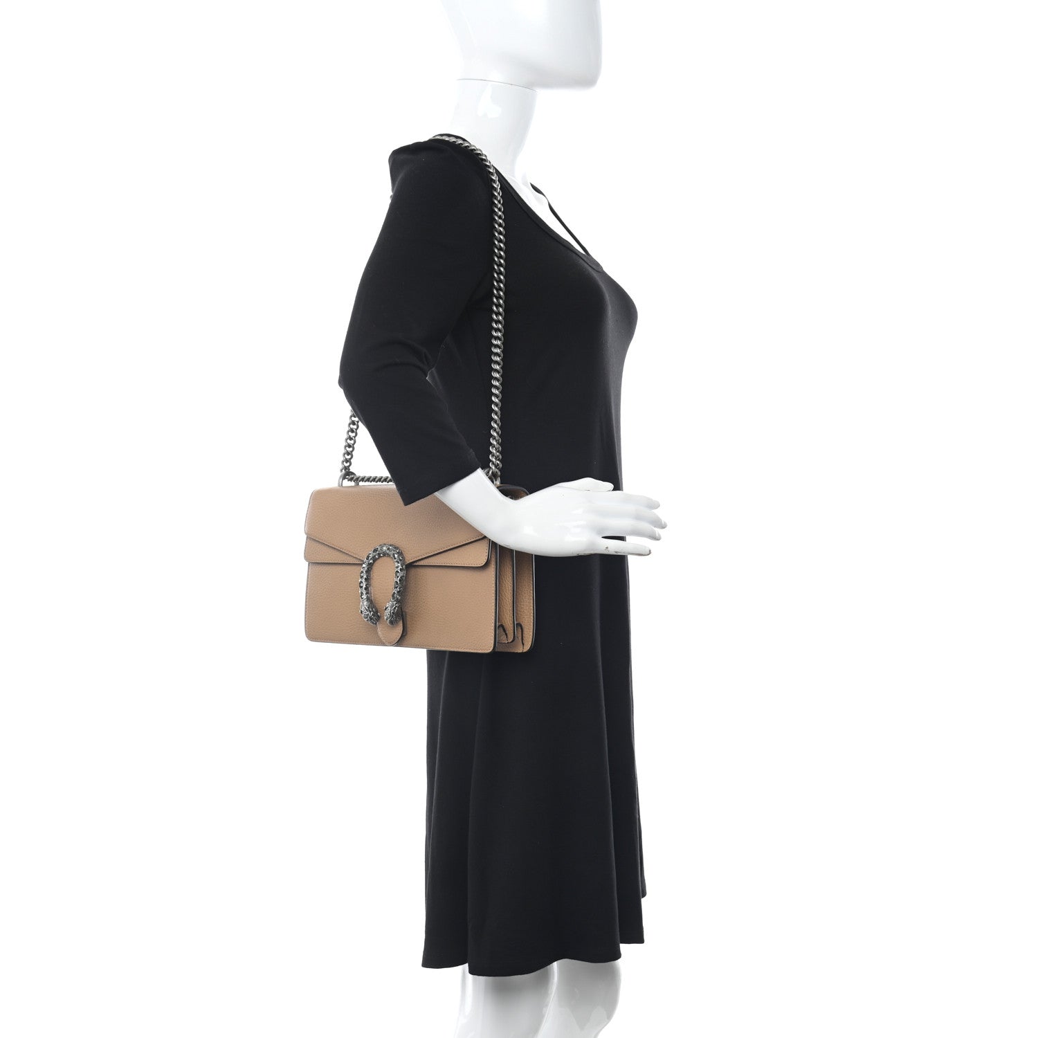 Gucci Dollar Calfskin Crystal Small Dionysus Shoulder Bag Natural Tan Black Diamond 2 of 12