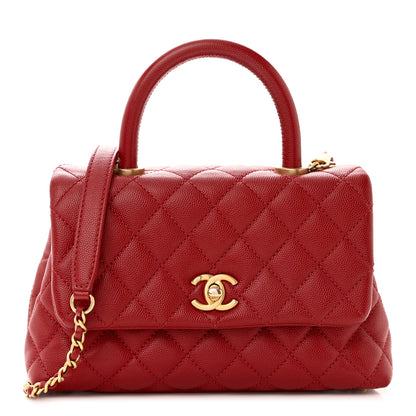Chanel Caviar Quilted Mini Coco Handle Flap Red 1 of 10