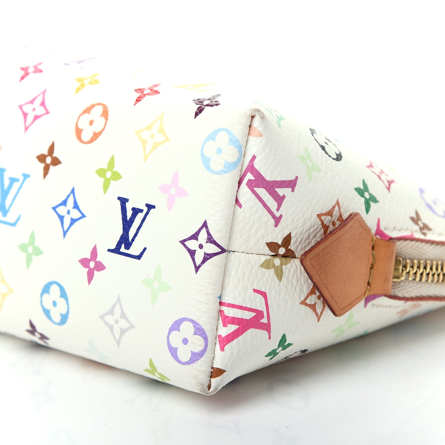 Louis Vuitton Monogram Multicolor Cosmetic Pouch White Litchi 8 of 8