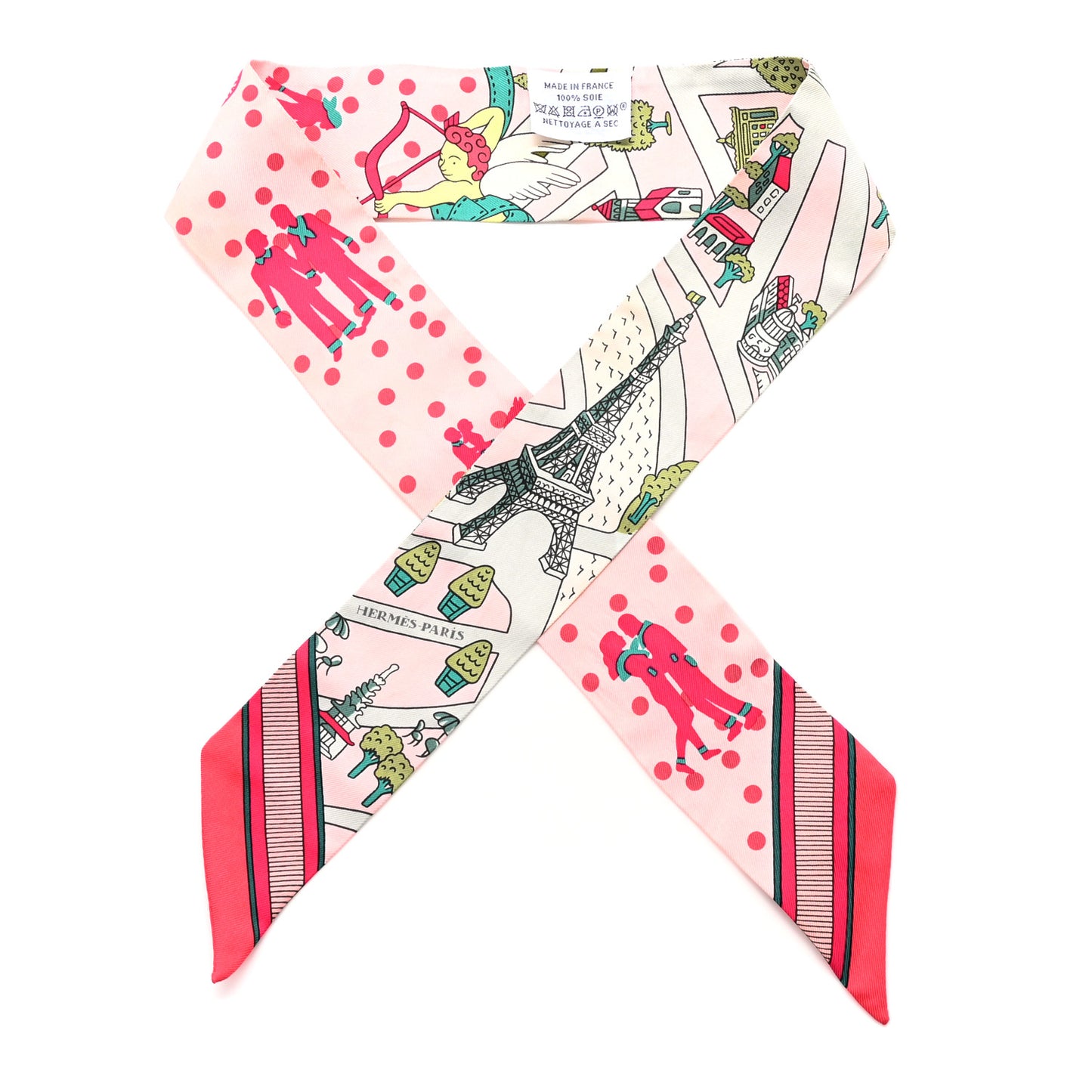 Silk Les Nouveaux Amoureux de Paris Twilly Rose Pale Vert Rose