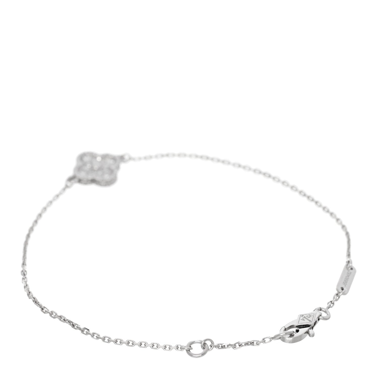 Van Cleef & Arpels 18K White Gold Diamond Sweet Alhambra Bracelet 2 of 4