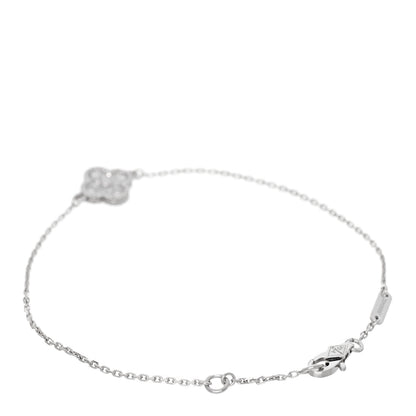 Van Cleef & Arpels 18K White Gold Diamond Sweet Alhambra Bracelet 2 of 4