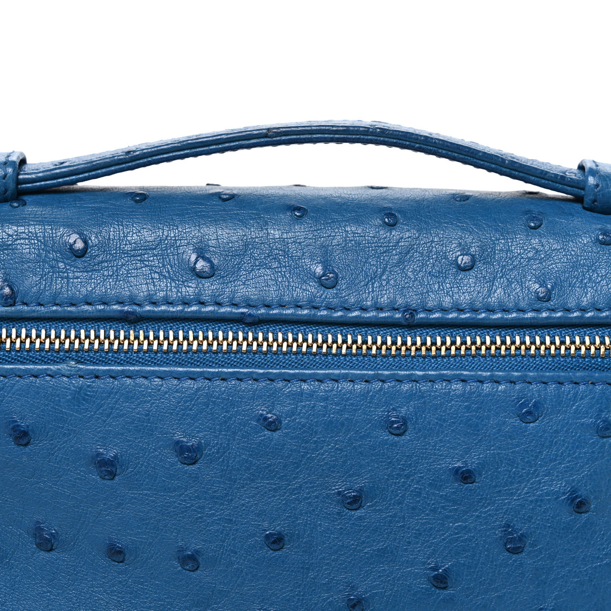 Loro Piana Ostrich L19 Extra Pocket Pouch Blue 7 of 9