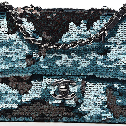 Chanel Sequin Lambskin Mini Flap Blue Black 11 of 11