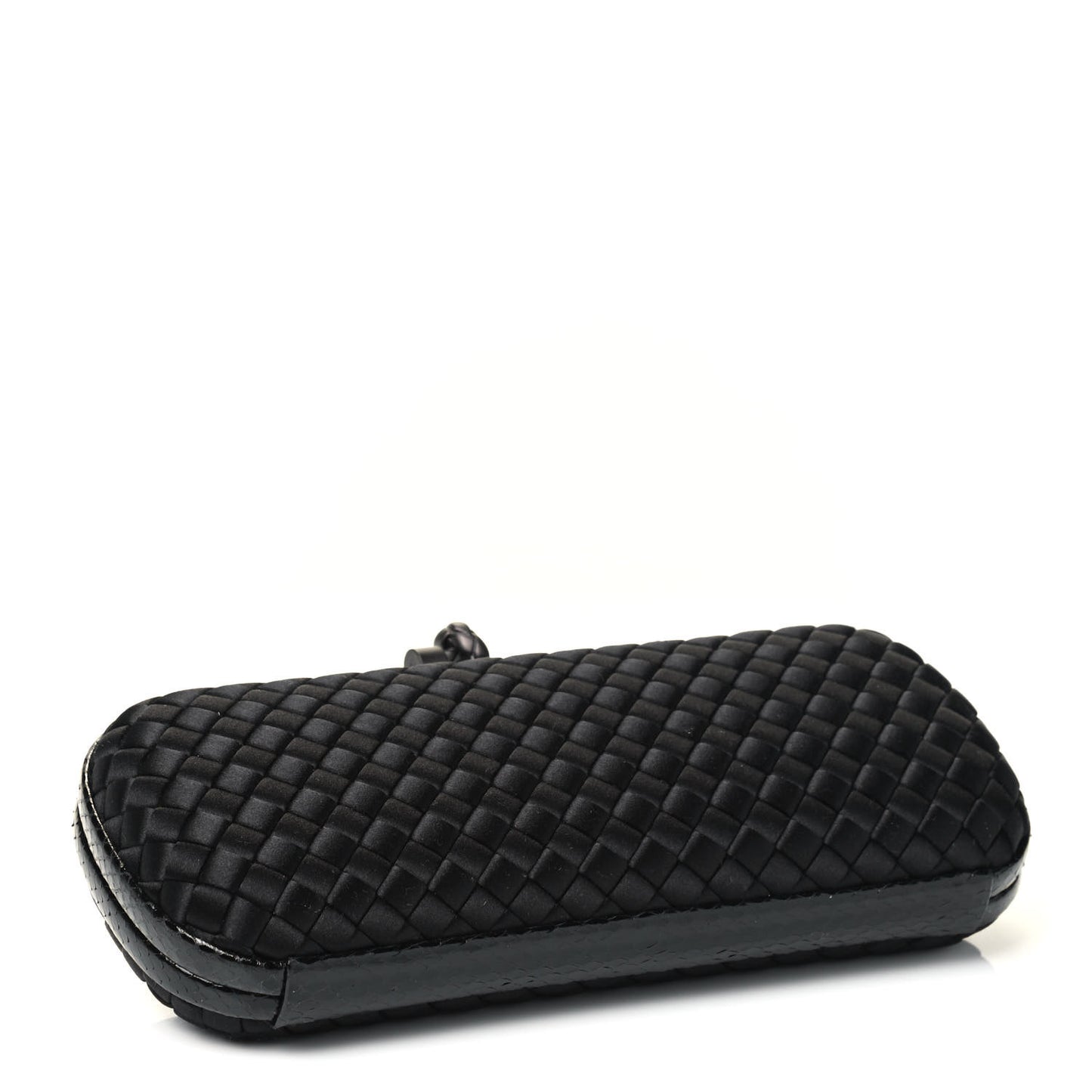 Satin Ayers Intreccio Impero Stretch Knot Clutch Black