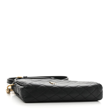 Saint Laurent Lambskin Quilted Gaby Zipped Pouch Black 4 of 10