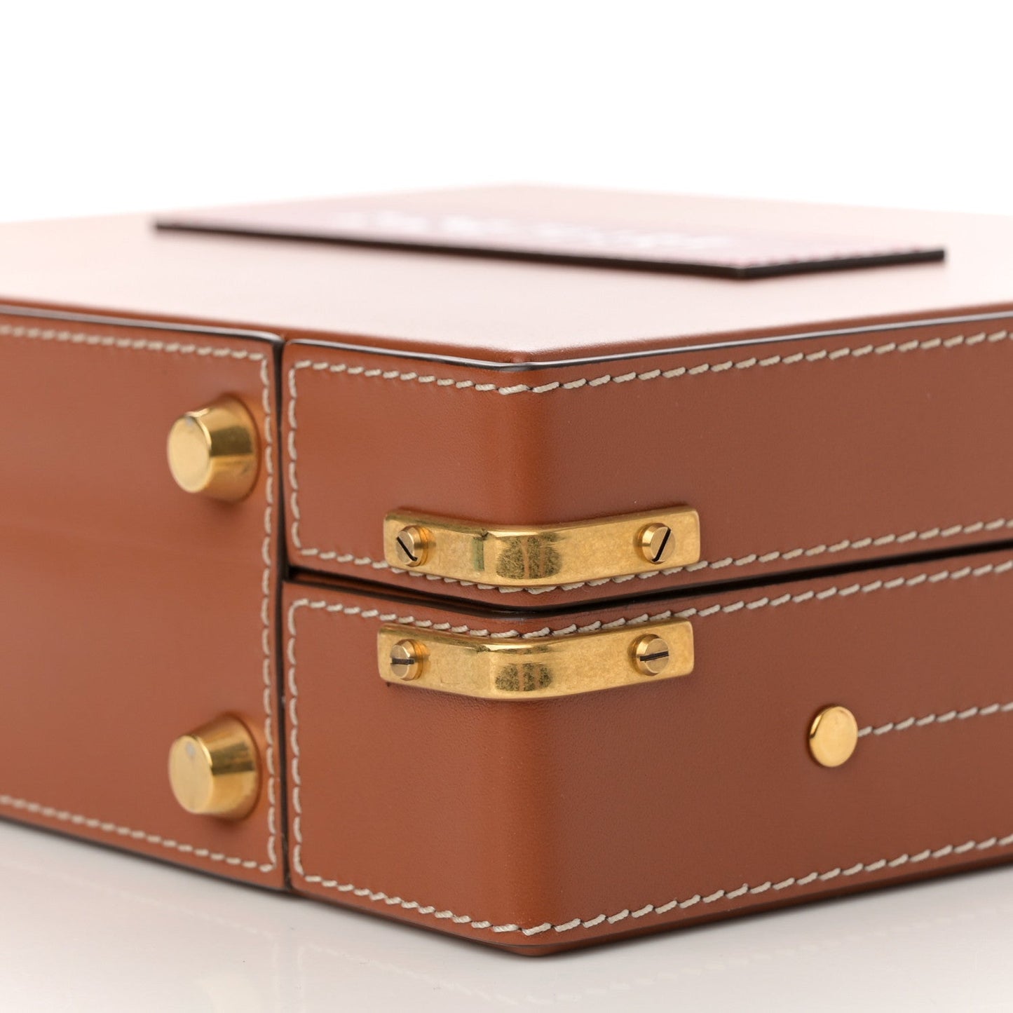 Calfskin Dior Tears Mini Briefcase Brown Red