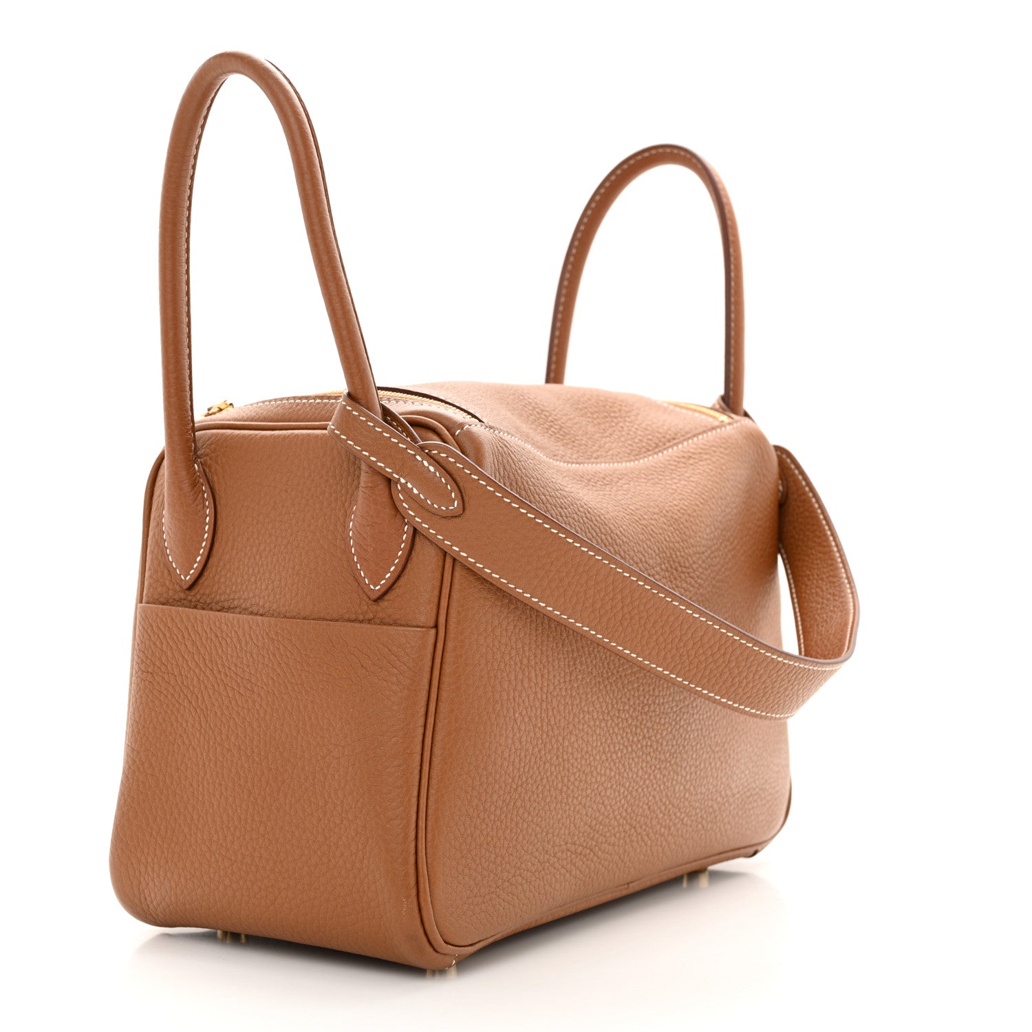 Hermes Taurillon Clemence Lindy 26 Gold 3 of 14