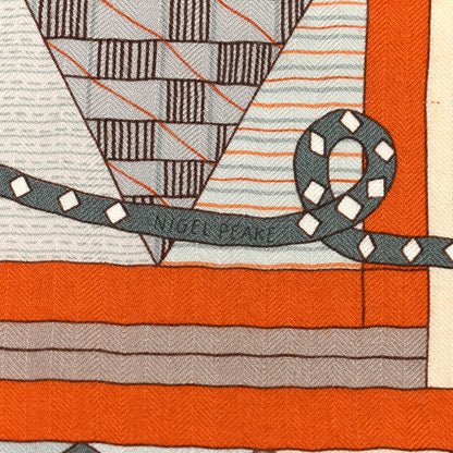 Hermes Cashmere Silk Patchwork Horse Shawl 140 5 of 8